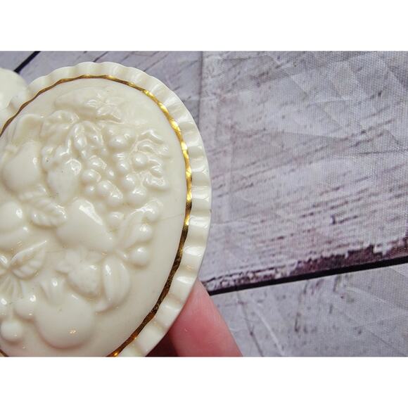 Lenox 1998 Fruits Of Life Ivory And Gold Trim Lidded Trinket Box READ - Picture 5 of 10